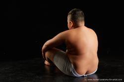 Underwear Man White Sitting poses - simple Overweight Short Black Sitting poses - ALL Standard Photoshoot  Academic